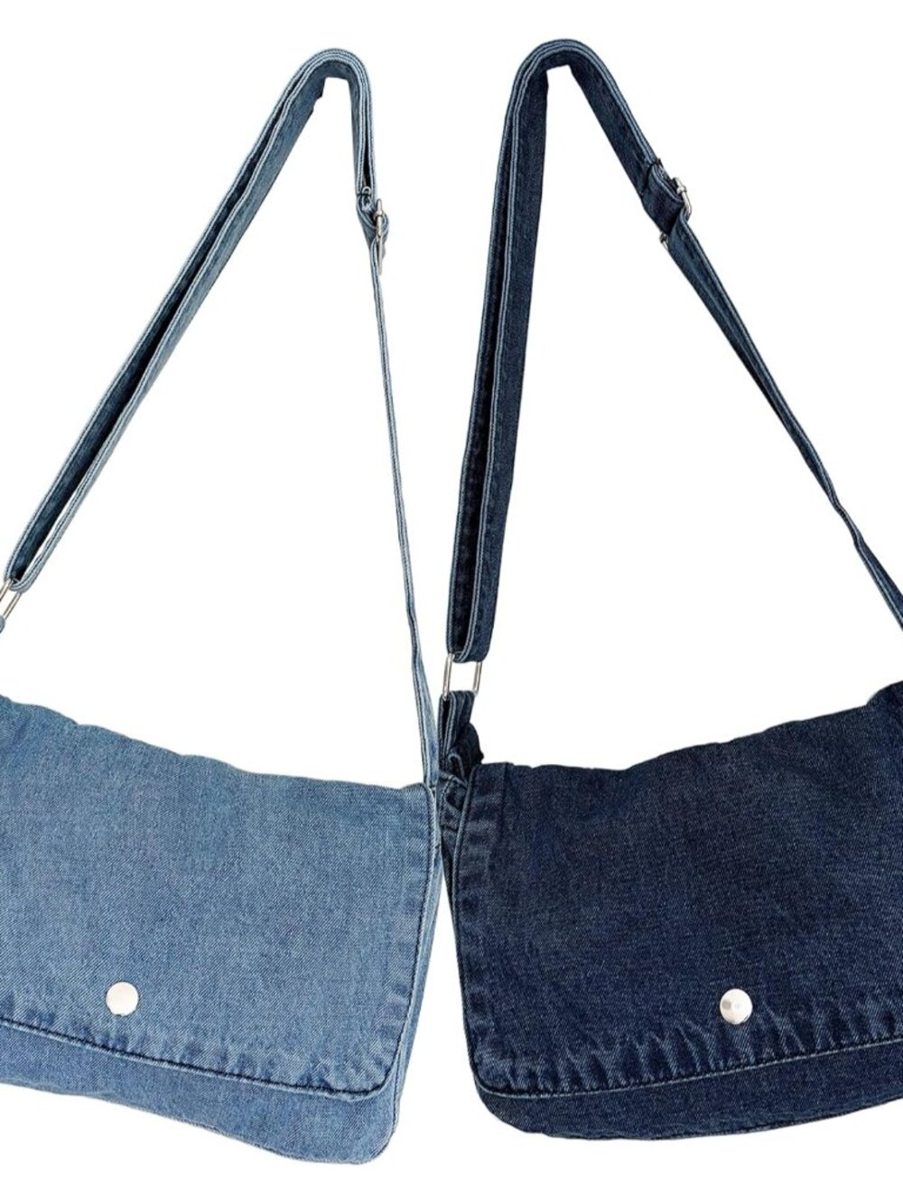 2 Pcs Small Denim Purses Blue Jean Adjustable Shoulder Bag | Hobo Crossbody Bags